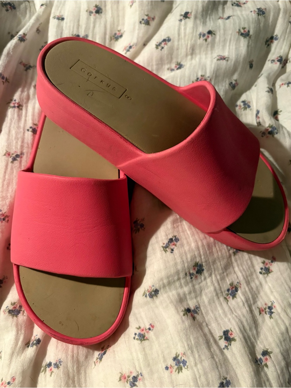 Wide Band Slide Sandals - Hot Pink Corky’s